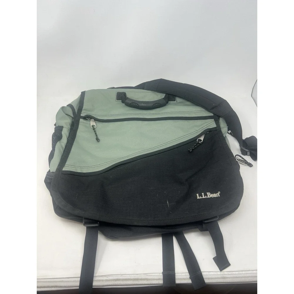 LL Bean Messenger Bag Backpack Carry On Computer Green Convertible